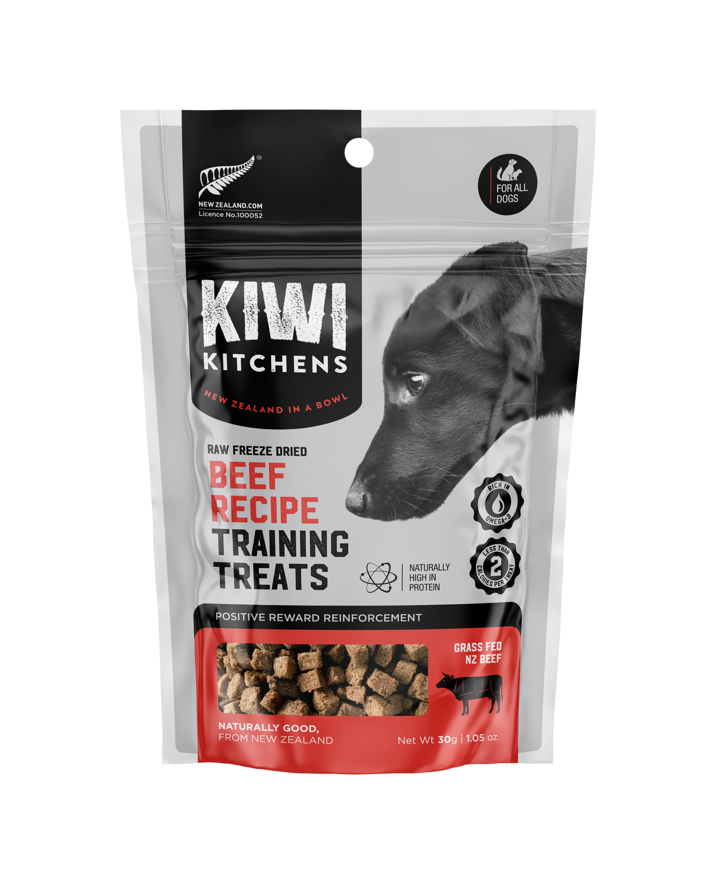 Kiwi Kitchens Raw Freeze Dried Beef Recipe Training Treats For Dogs 30gr