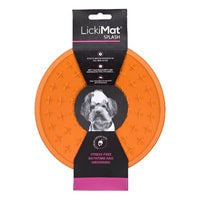 LickiMat Splash Wall + Floor Suction Slow Feeder Dog Bowl - Orange