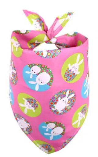 Easter Bandana Pink Circle Bunny