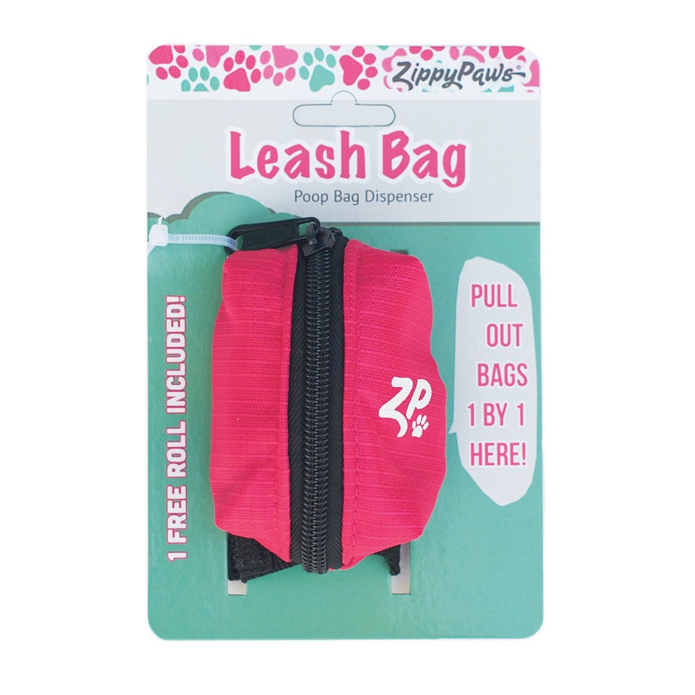 Zippy Paws Adventure Leash Bag Waste Bag Dispenser - Hibiscus Pink