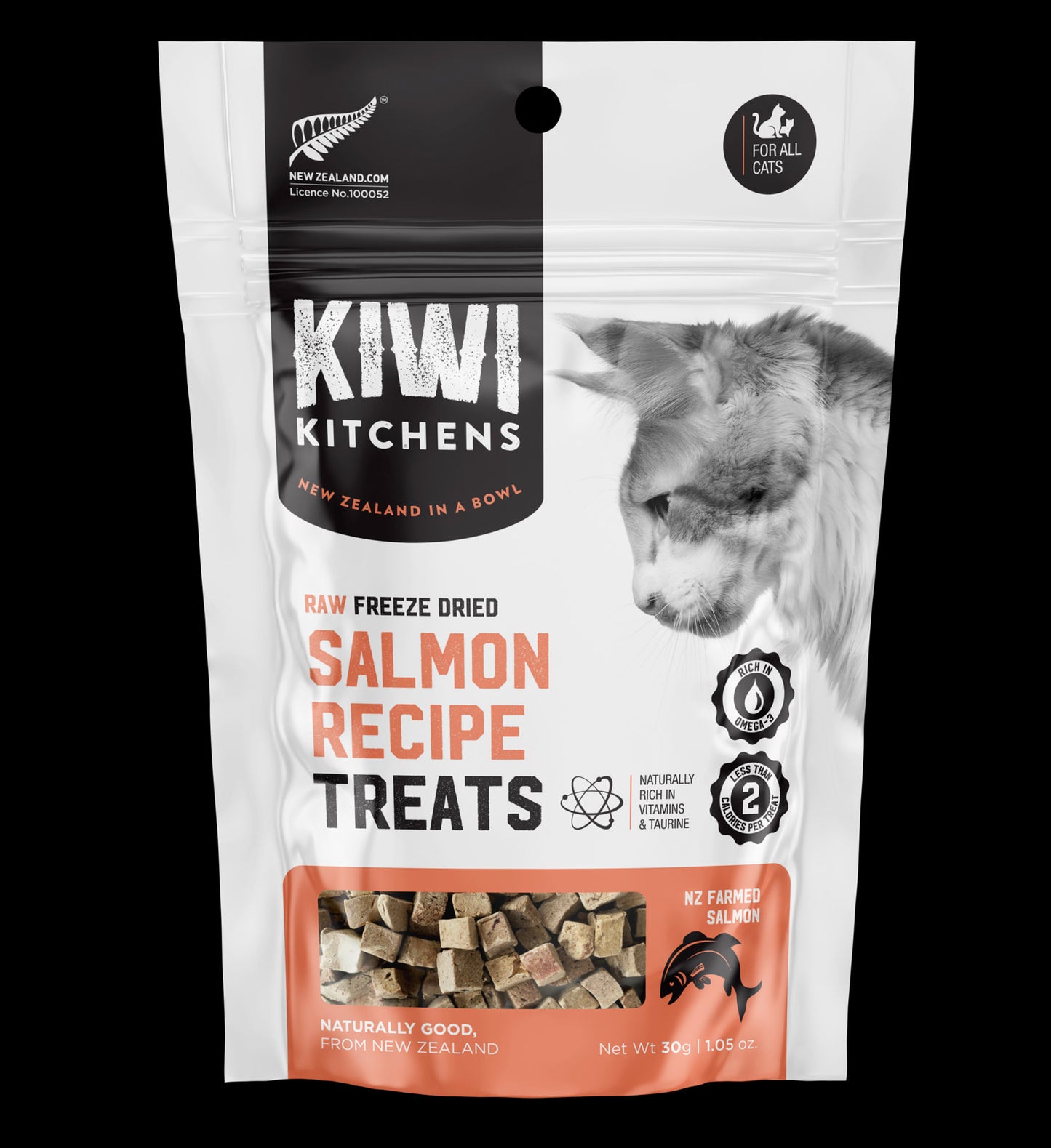 Kiwi Kitchens Raw Freeze Dried Salmon Recipe Treats For Cats 30gr